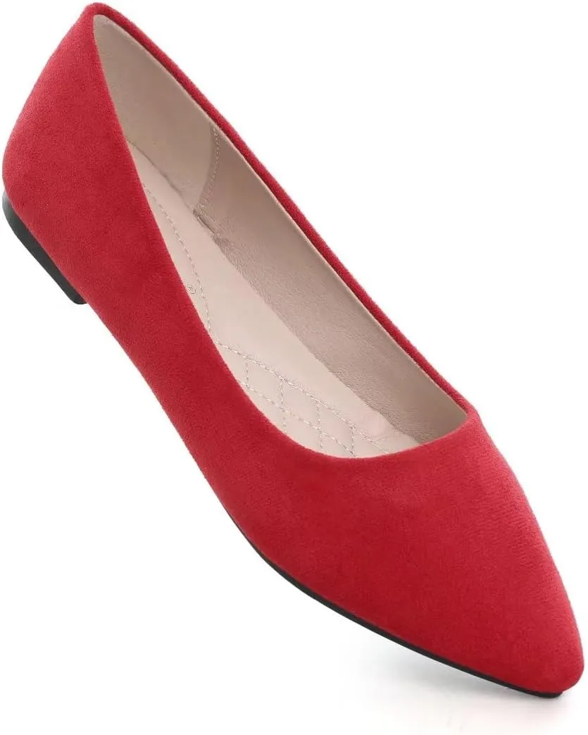Stunner Womens Ballet Flats Comfortable Pointed Toe Slip On Memory Foam Flats Shoes