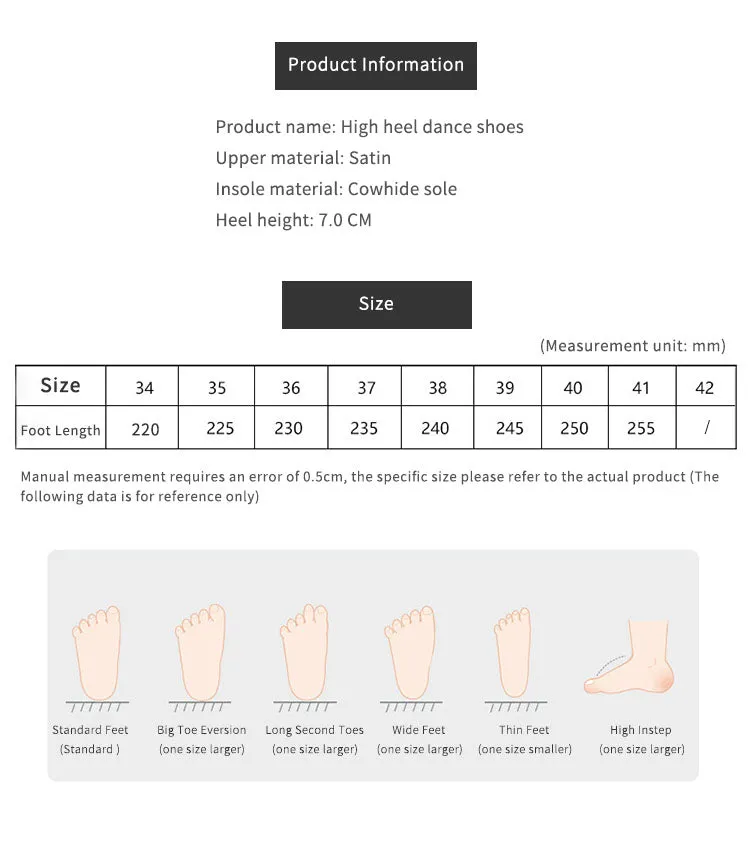 Summer Latin Dance Shoes High Heel Satin Soft Sole Dance Shoes
