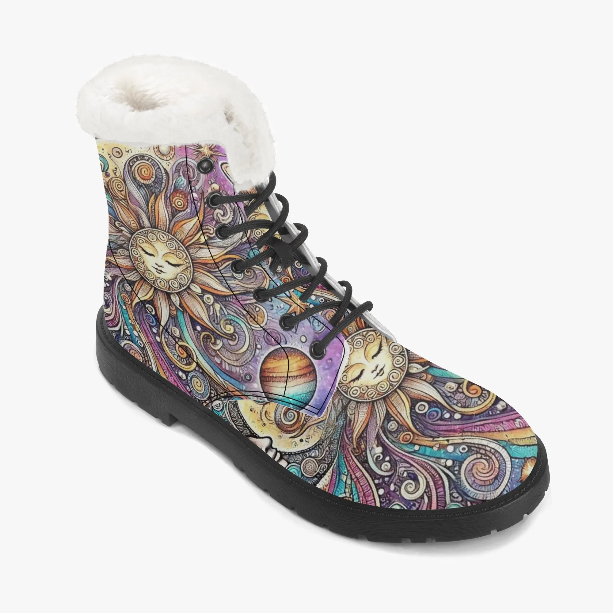 Sun & Planets Faux Fur Leather Boots
