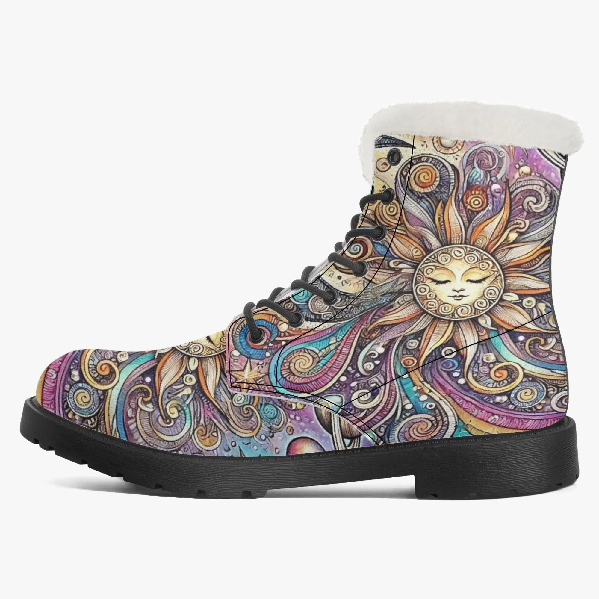 Sun & Planets Faux Fur Leather Boots