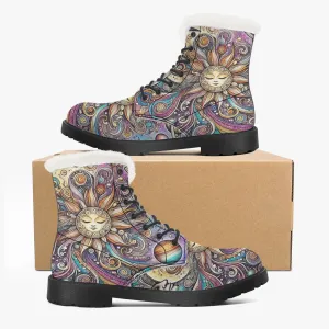 Sun & Planets Faux Fur Leather Boots