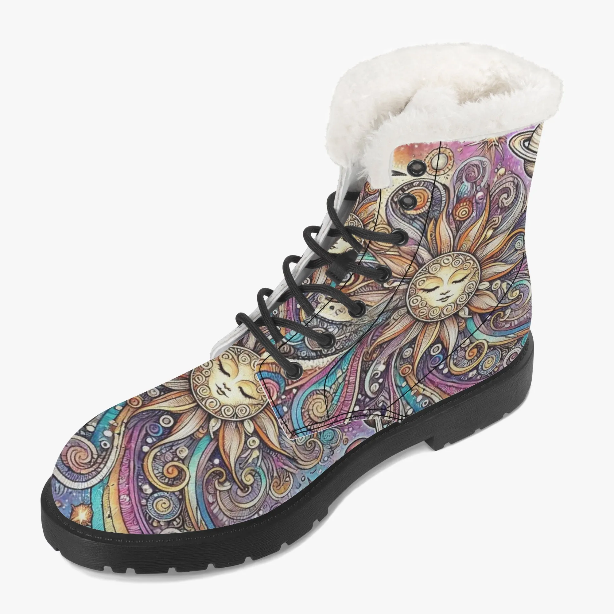 Sun & Planets Faux Fur Leather Boots