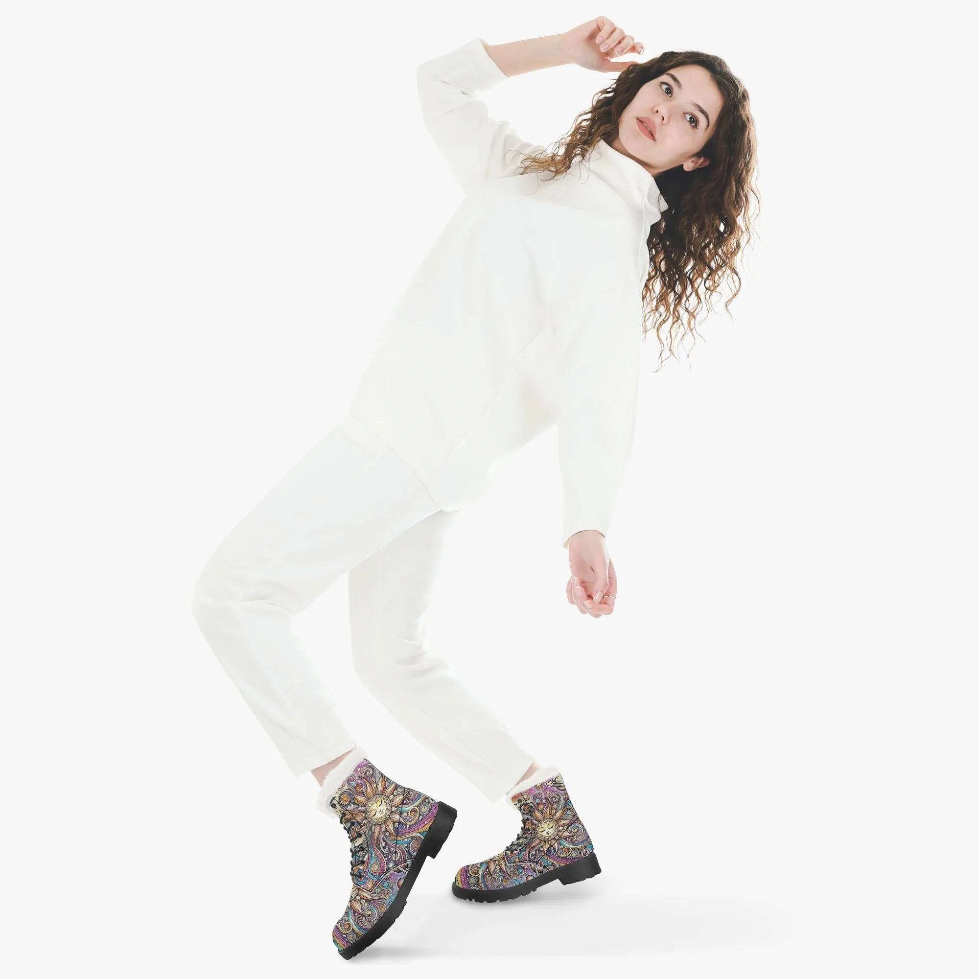 Sun & Planets Faux Fur Leather Boots