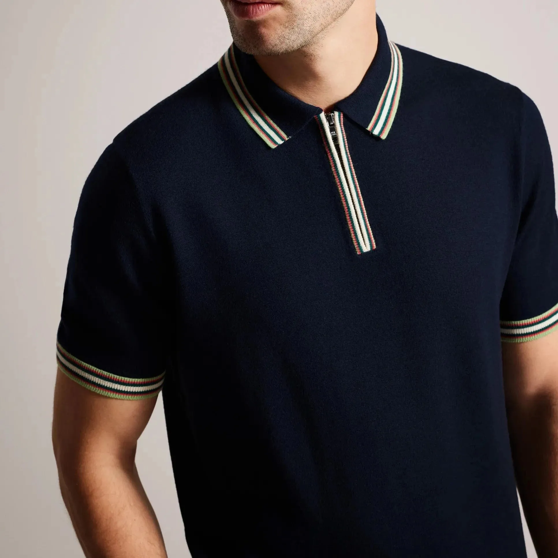 Ted Baker Pierot Trim Polo Shirt Navy