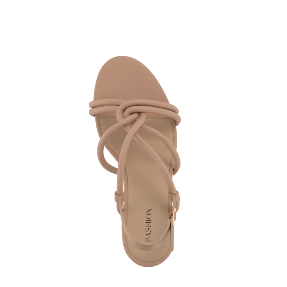 The Capri - Latte Vegan Leather 3 Block