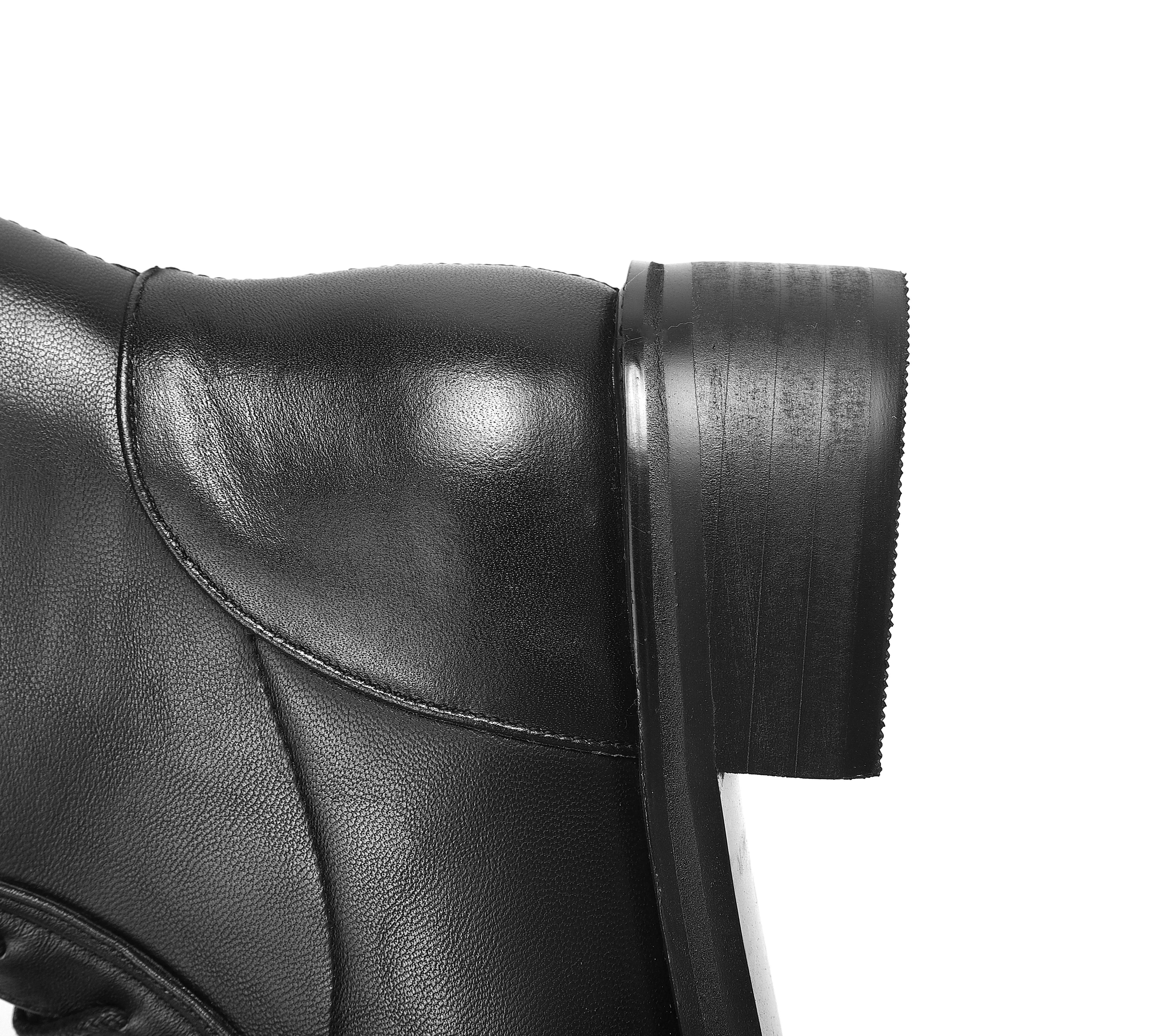 TinaCus Women's Round Toe Genuine Leather Handmade Selftie Low Chunky Heel Cool Knee High Boots