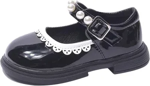 Toddler Baby Girls Dress Shoes Wedding Party School Ankle Strap Ballet Flats Shoes Little Girls Flower Girl Shoes