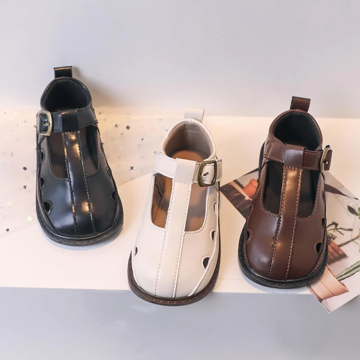 Toddler Girl Mary Jane Dress Shoes Hollowed Slip On Shoes School Oxford Flats for Girl Party Shoes Girl Dress Shoes