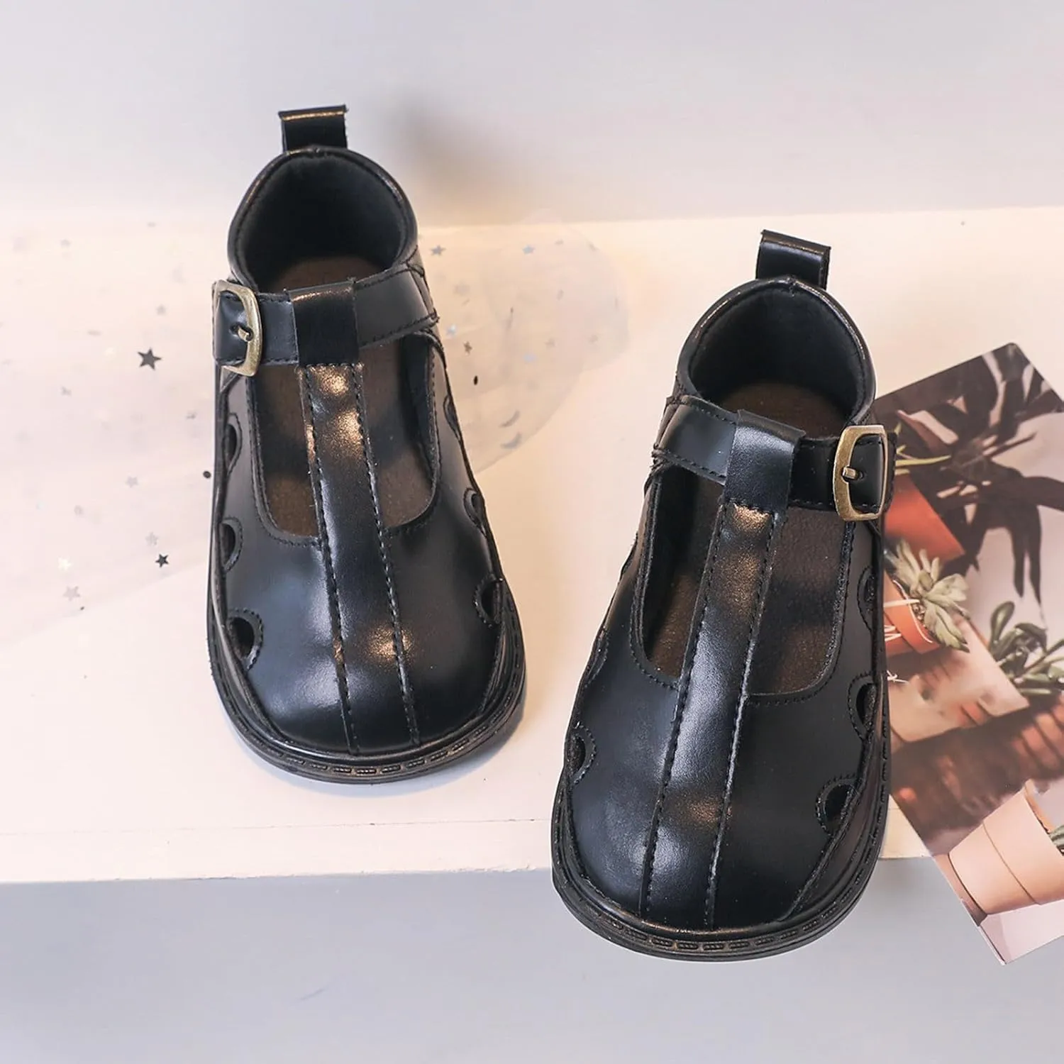 Toddler Girl Mary Jane Dress Shoes Hollowed Slip On Shoes School Oxford Flats for Girl Party Shoes Girl Dress Shoes