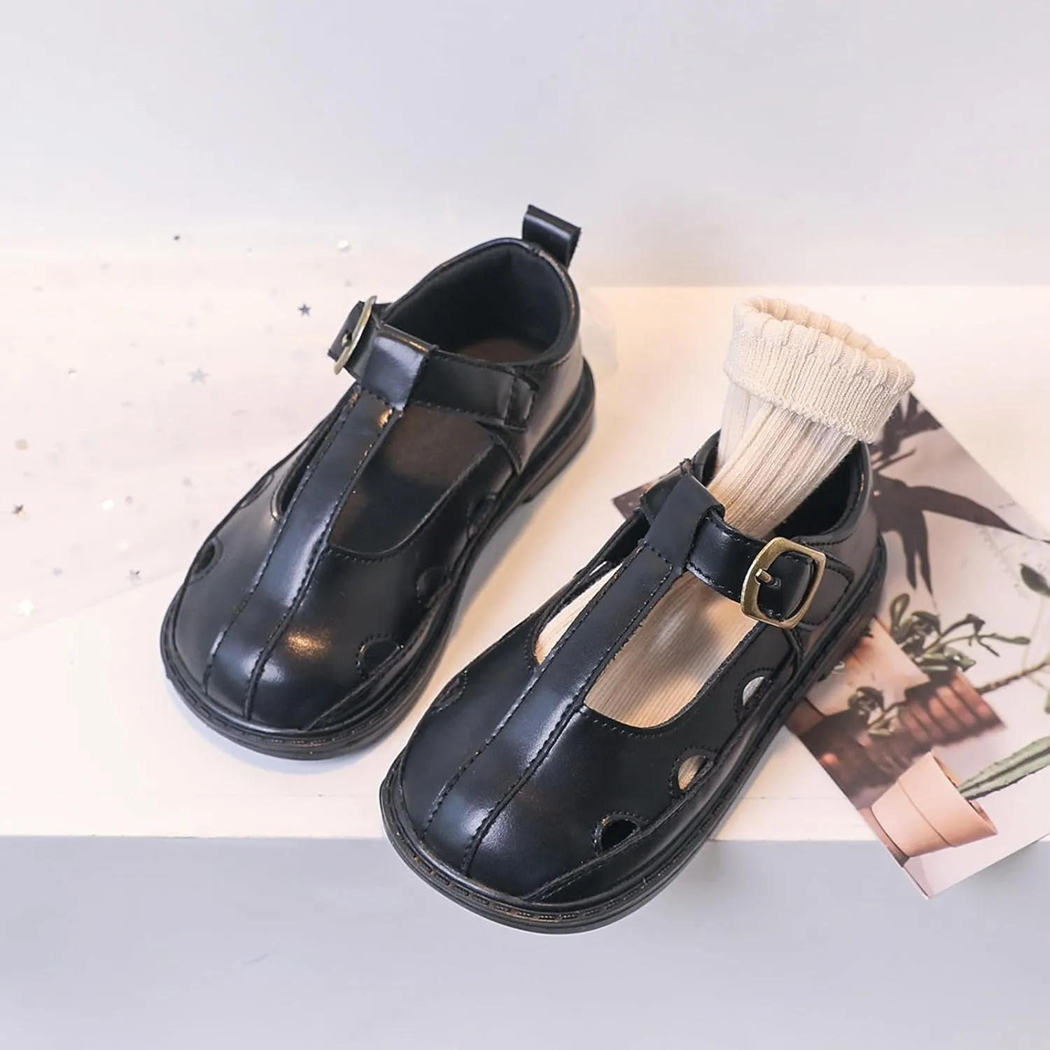 Toddler Girl Mary Jane Dress Shoes Hollowed Slip On Shoes School Oxford Flats for Girl Party Shoes Girl Dress Shoes