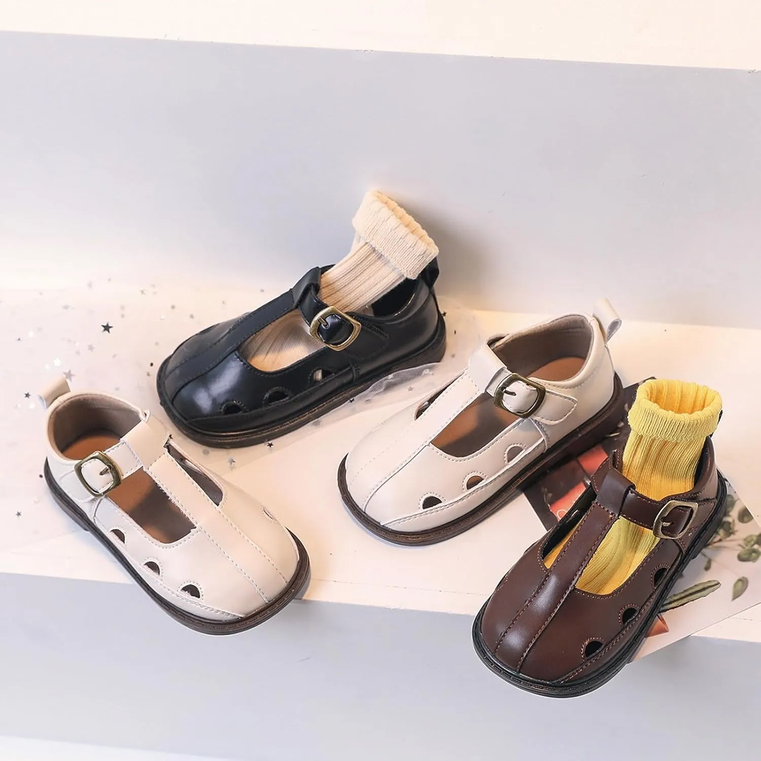 Toddler Girl Mary Jane Dress Shoes Hollowed Slip On Shoes School Oxford Flats for Girl Party Shoes Girl Dress Shoes