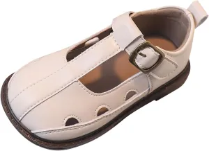 Toddler Girl Mary Jane Dress Shoes Hollowed Slip On Shoes School Oxford Flats for Girl T-Strap Party Shoes