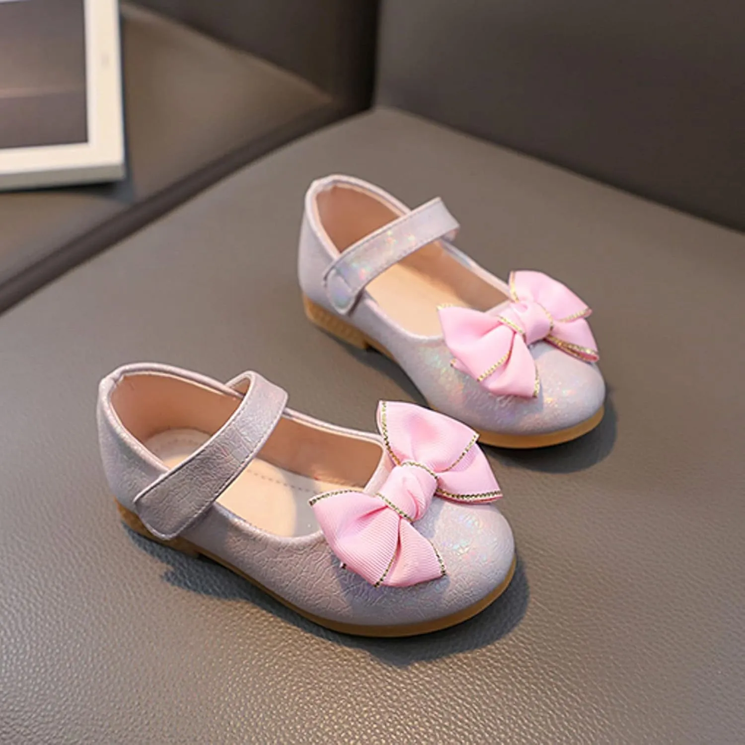 Toddler Girls Dress Shoes Flower Girl Little Kids Mary Jane Ballet Flats Bows Wedding Party Girl Mary Jane Shoes