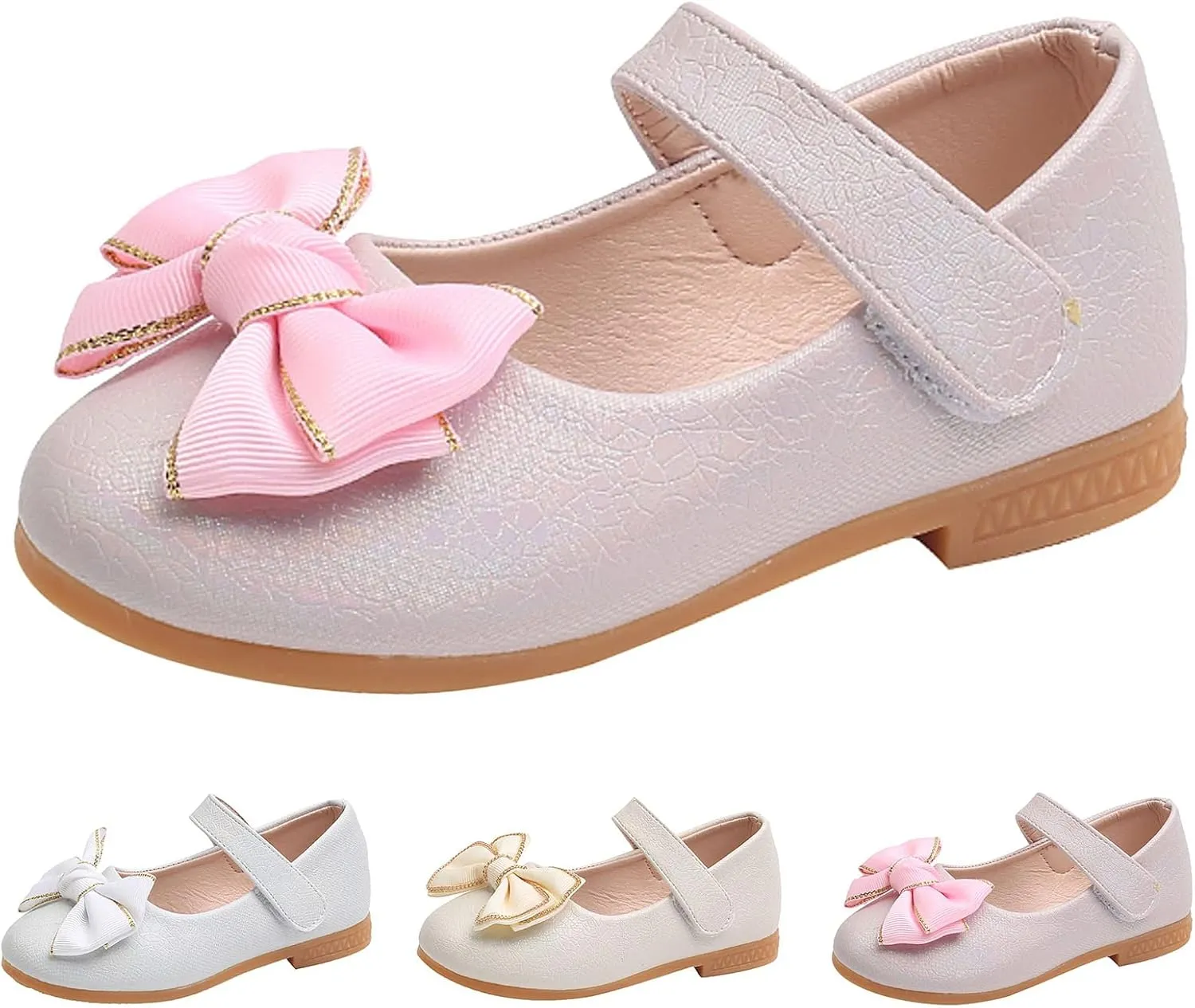 Toddler Girls Dress Shoes Flower Girl Little Kids Mary Jane Ballet Flats Bows Wedding Party Girl Mary Jane Shoes