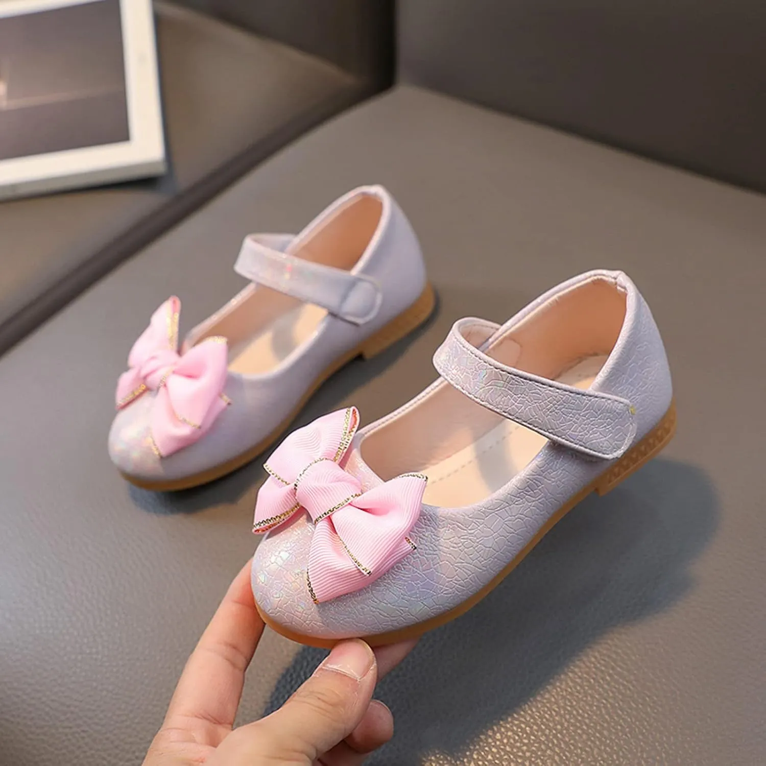 Toddler Girls Dress Shoes Flower Girl Little Kids Mary Jane Ballet Flats Bows Wedding Party Girl Mary Jane Shoes