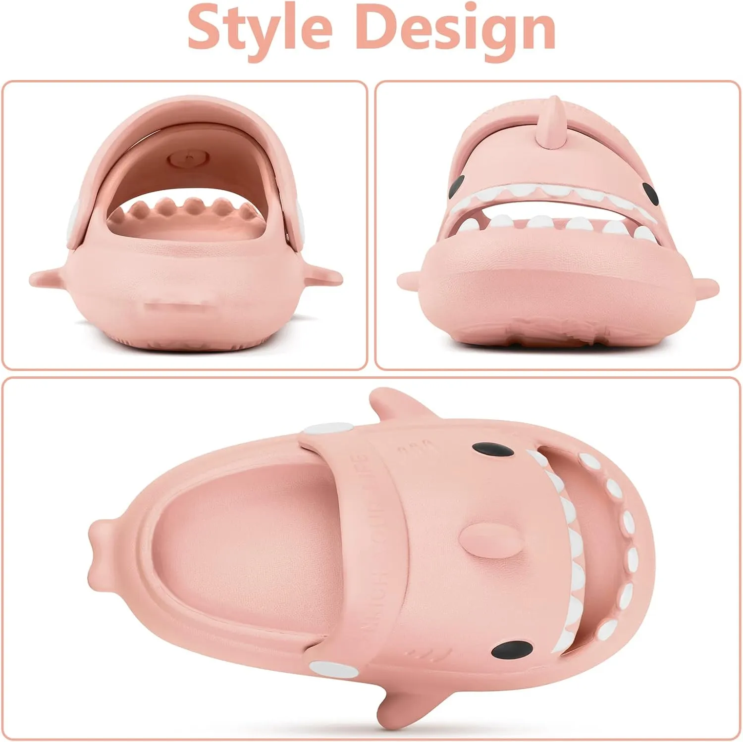 Toddler Shark Cloud Slides | Kids Shower Sandals | Boys Girls Cute Cartoon Fish Flip Flops | Beach Pool Home Slippers Shoes | Quick Dry Non-Slip