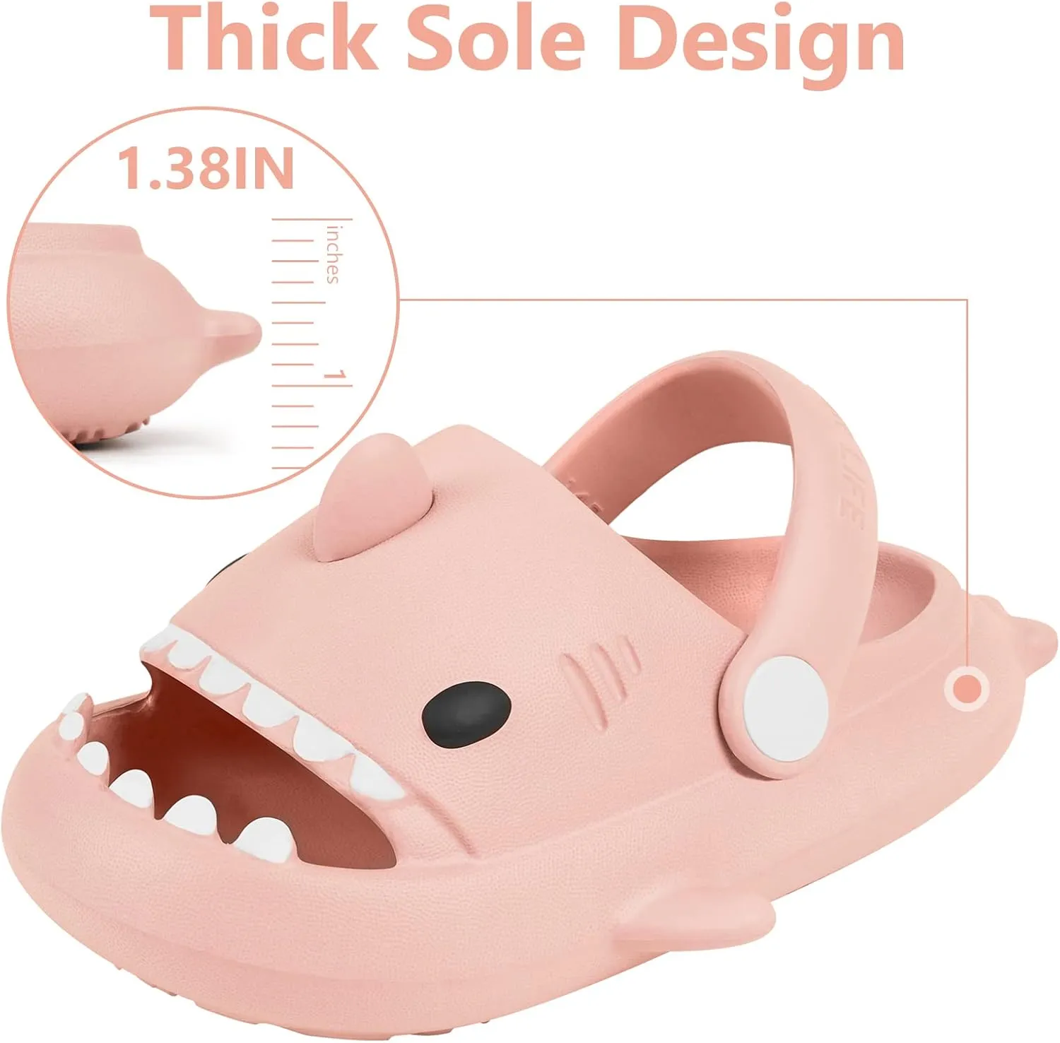 Toddler Shark Cloud Slides | Kids Shower Sandals | Boys Girls Cute Cartoon Fish Flip Flops | Beach Pool Home Slippers Shoes | Quick Dry Non-Slip