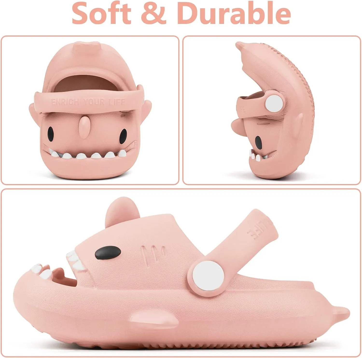 Toddler Shark Cloud Slides | Kids Shower Sandals | Boys Girls Cute Cartoon Fish Flip Flops | Beach Pool Home Slippers Shoes | Quick Dry Non-Slip