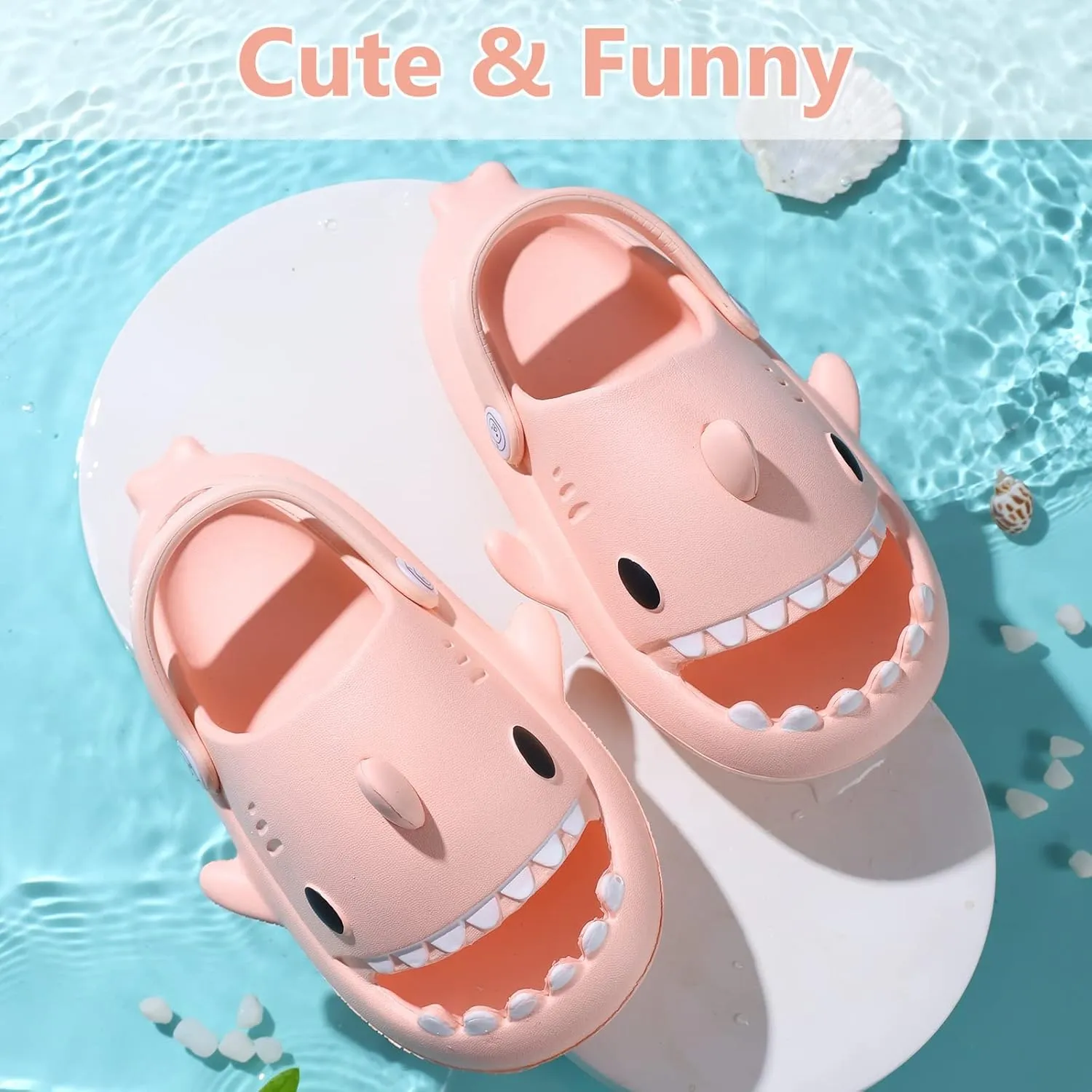 Toddler Shark Cloud Slides | Kids Shower Sandals | Boys Girls Cute Cartoon Fish Flip Flops | Beach Pool Home Slippers Shoes | Quick Dry Non-Slip