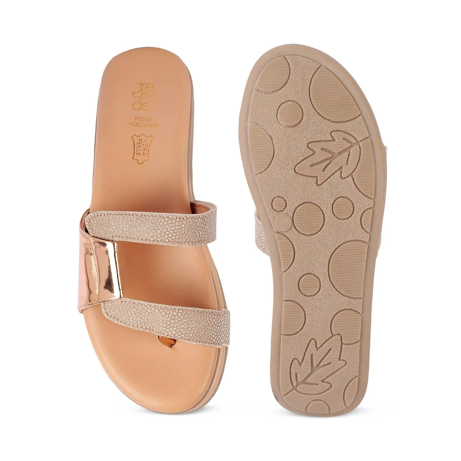 tresmode BAFILA Women's Flats Sandals Stylish Champagne, 3 UK / 36 EU - Ladies Dress Footwear Soft Comfortable