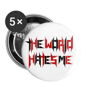 TWHM Full Logo Black   Red Letter Buttons large 2.2'' (5-pack)