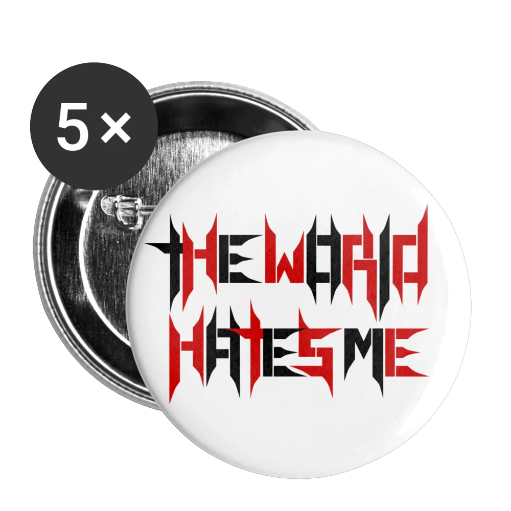 TWHM Full Logo Black   Red Letter Buttons large 2.2'' (5-pack)
