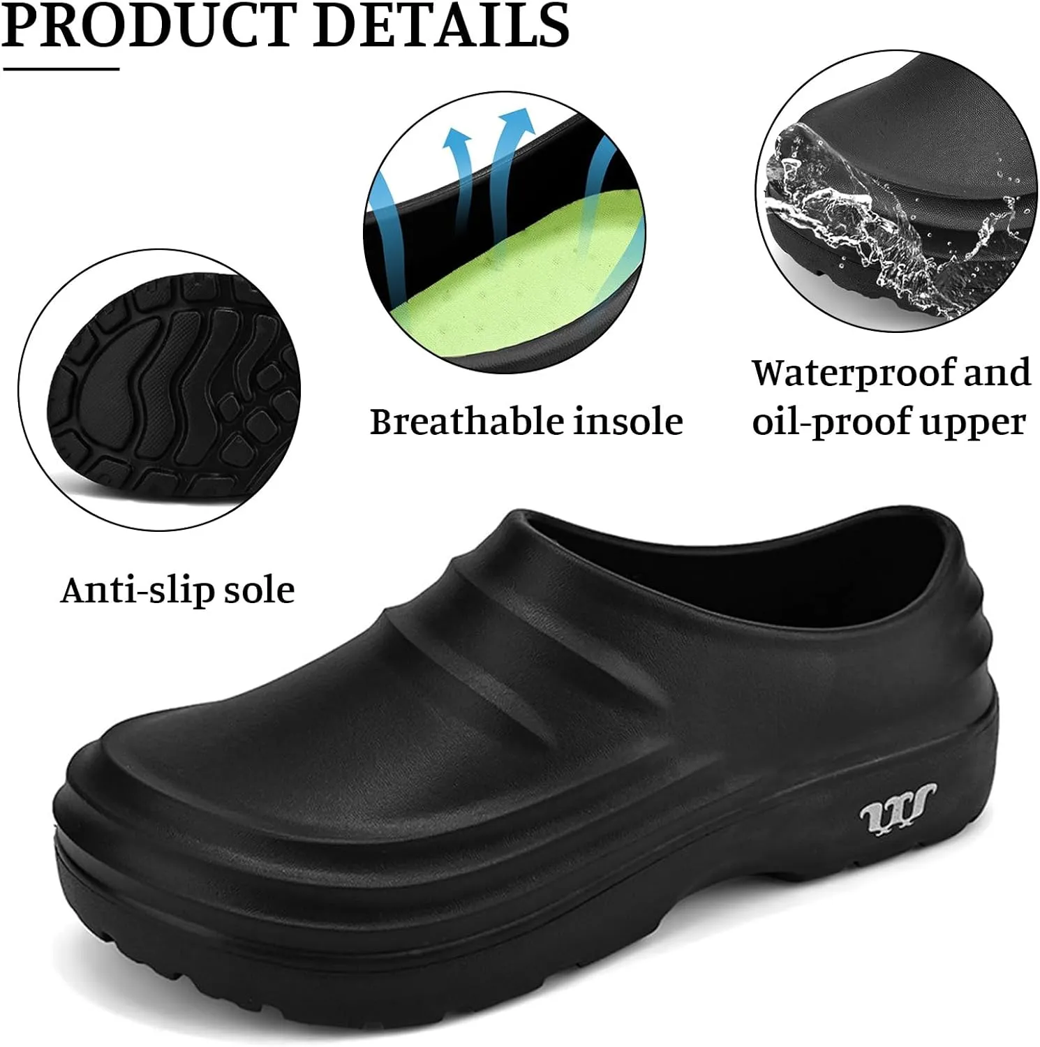 Unisex Armadillo Chef Clogs Wide Toe Box Non-Slip Oil Resistant Slippers,Lightweight Water Resistant Comfy Clogs,Breathable Kitchen Work Shoes Outdoor Quick Dry Soft Nurse Shoes with Arch Support