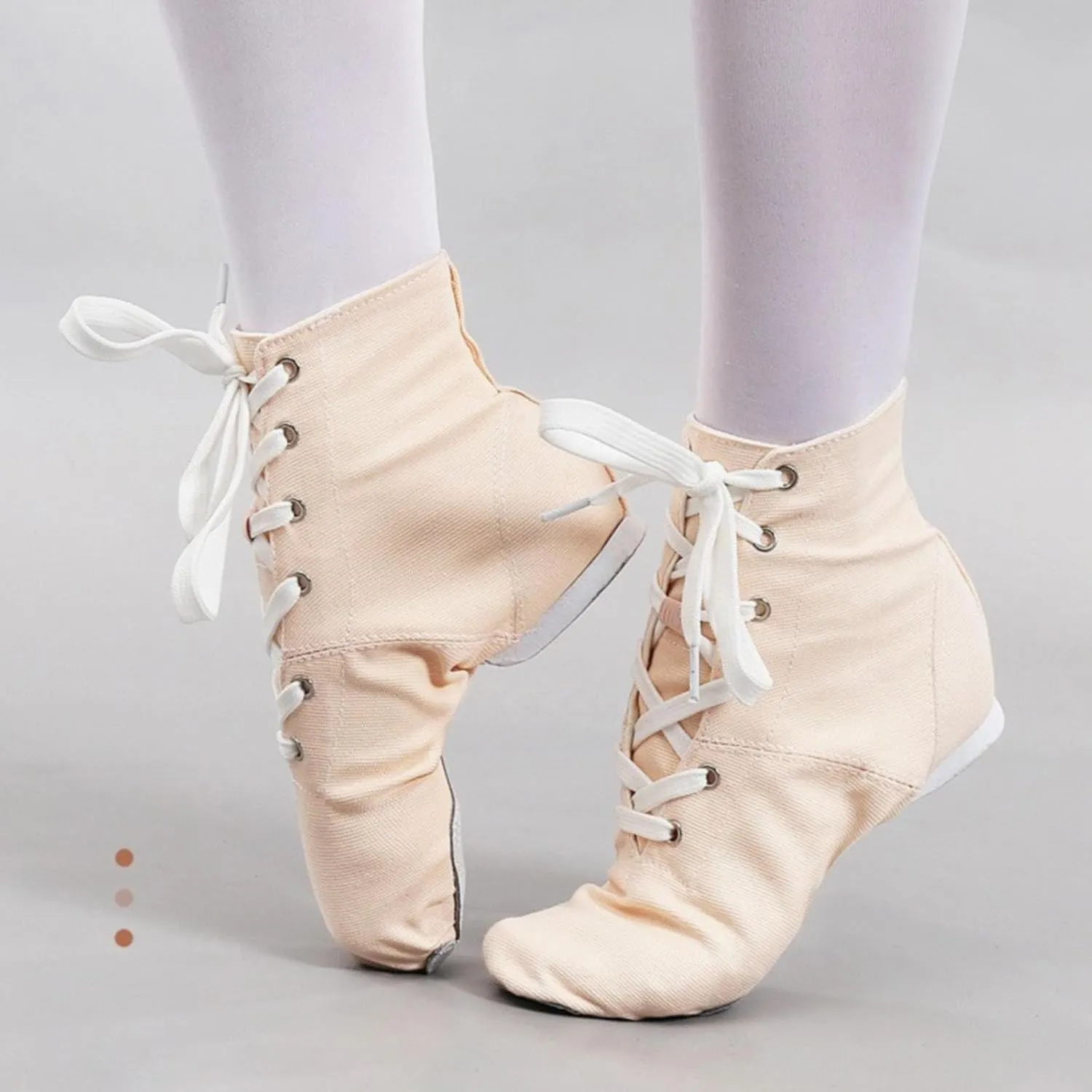 Unisex Kids Lace-up Jazz Dance Shoes Canvas Sneakers Soft Leather Split Sole Ballet Boots for Girls Boys Pg1 Kids