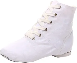 Unisex Kids Lace-up Jazz Dance Shoes Canvas Sneakers Soft Leather Split Sole Ballet Boots for Girls Boys Pg1 Kids