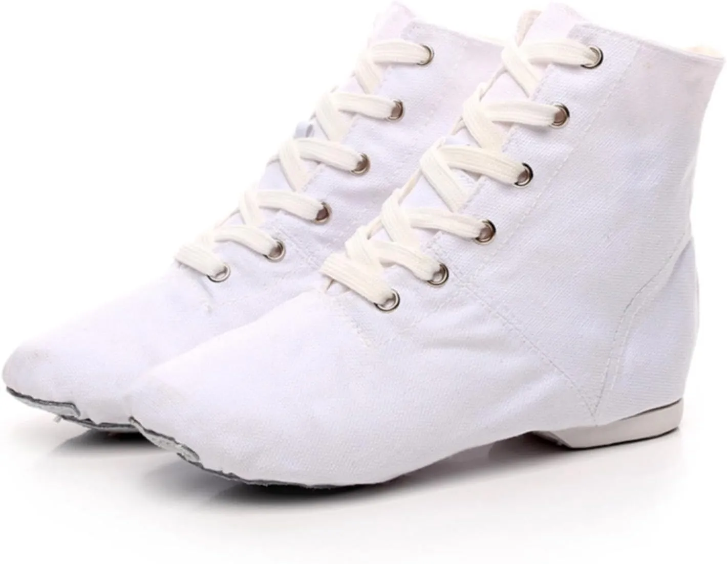 Unisex Kids Lace-up Jazz Dance Shoes Canvas Sneakers Soft Leather Split Sole Ballet Boots for Girls Boys Pg1 Kids