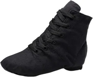 Unisex Kids Lace-up Jazz Dance Shoes Canvas Sneakers Soft Leather Split Sole Ballet Boots for Girls Boys Pg1 Kids