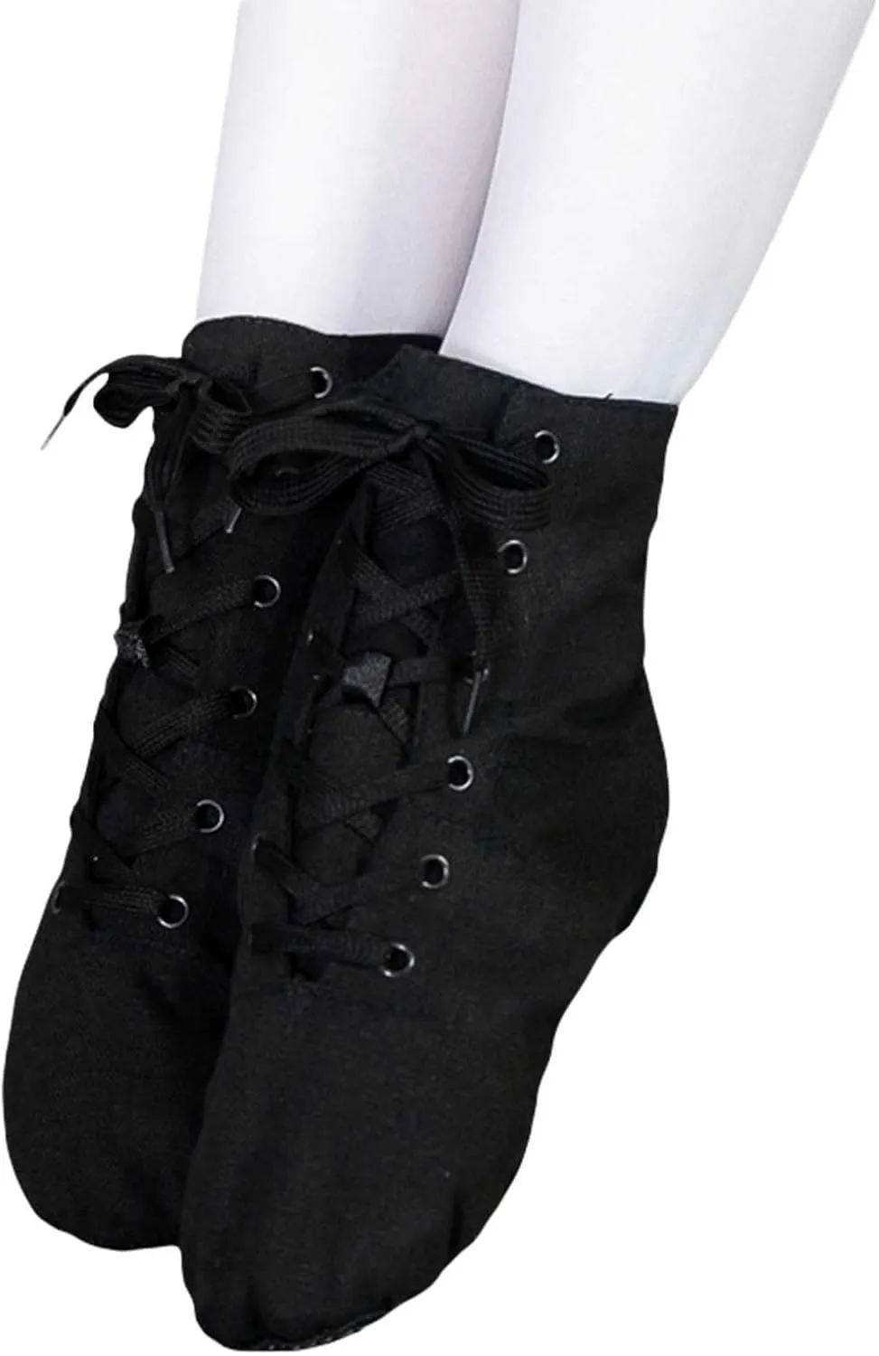 Unisex Kids Lace-up Jazz Dance Shoes Canvas Sneakers Soft Leather Split Sole Ballet Boots for Girls Boys Pg1 Kids