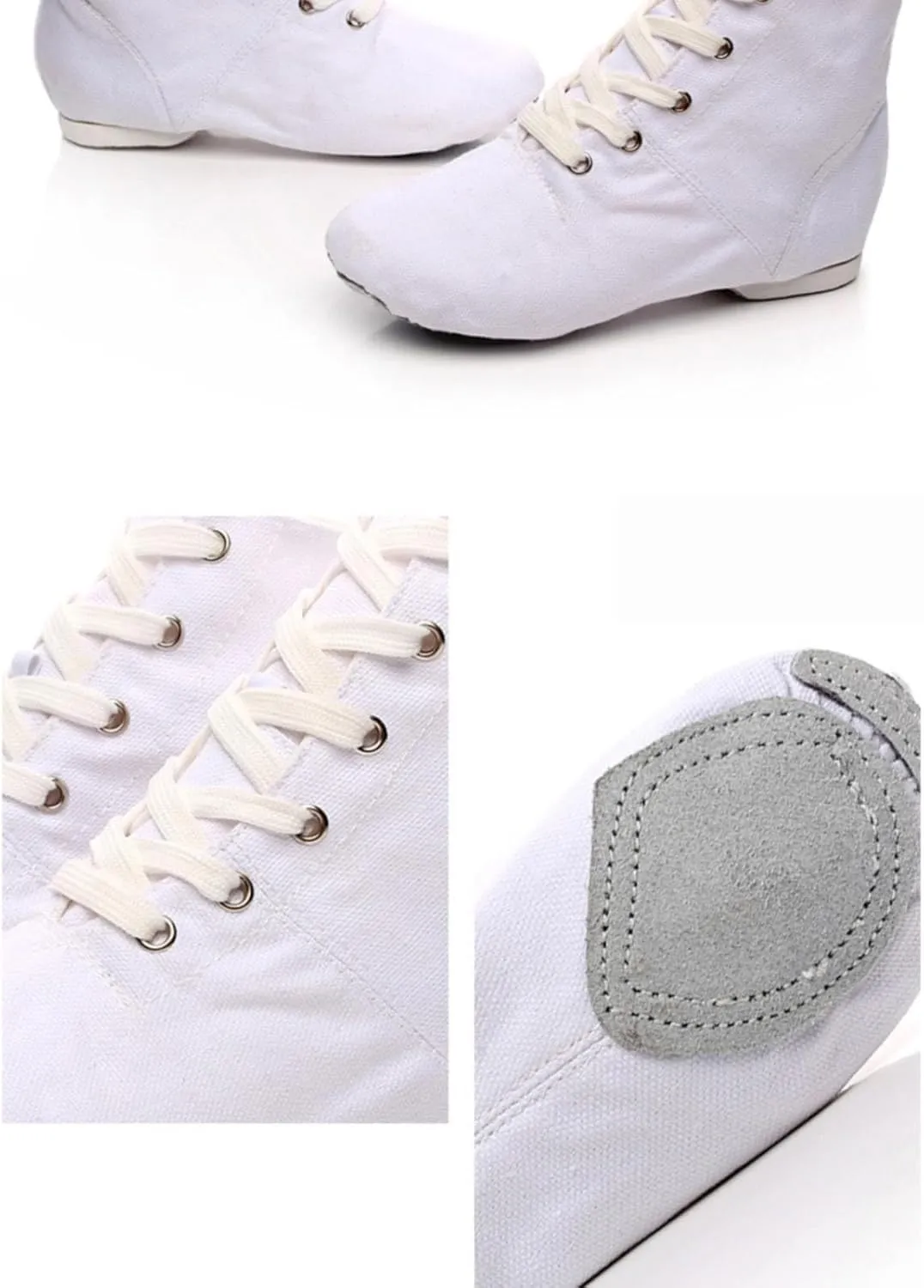 Unisex Kids Lace-up Jazz Dance Shoes Canvas Sneakers Soft Leather Split Sole Ballet Boots for Girls Boys Pg1 Kids