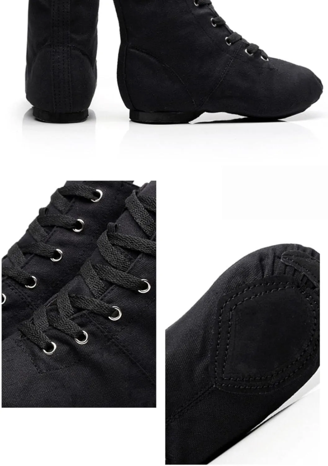 Unisex Kids Lace-up Jazz Dance Shoes Canvas Sneakers Soft Leather Split Sole Ballet Boots for Girls Boys Pg1 Kids