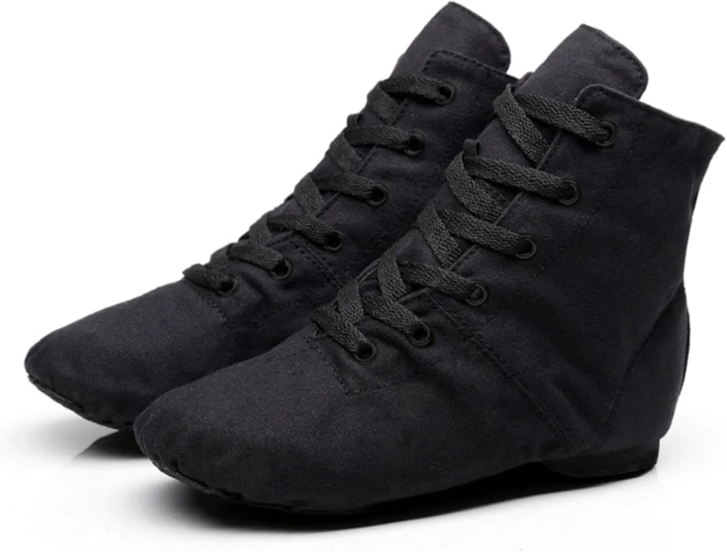 Unisex Kids Lace-up Jazz Dance Shoes Canvas Sneakers Soft Leather Split Sole Ballet Boots for Girls Boys Pg1 Kids