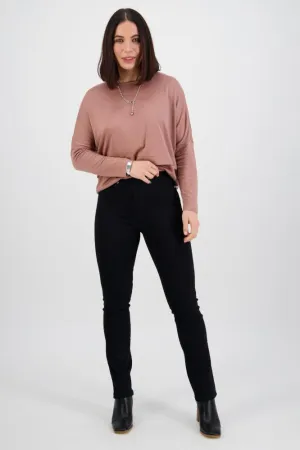 Vassalli Slim Leg Pull On Denim Black