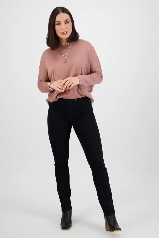 Vassalli Slim Leg Pull On Denim Black