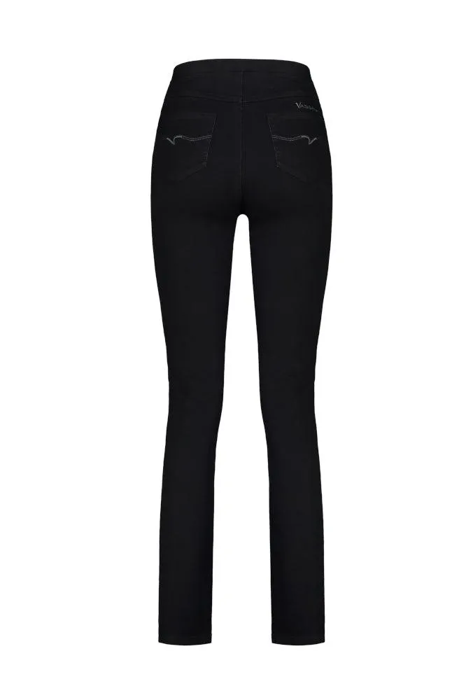 Vassalli Slim Leg Pull On Denim Black
