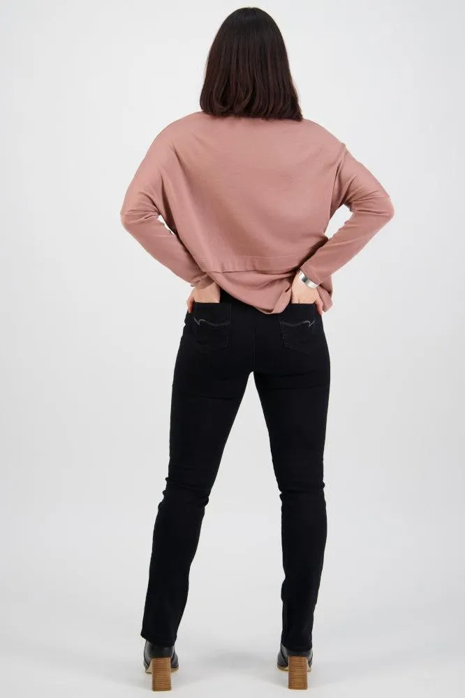Vassalli Slim Leg Pull On Denim Black