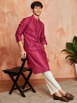 VASTRAMAY Men's Falsa Silk Blend Kurta and Pyjama Set