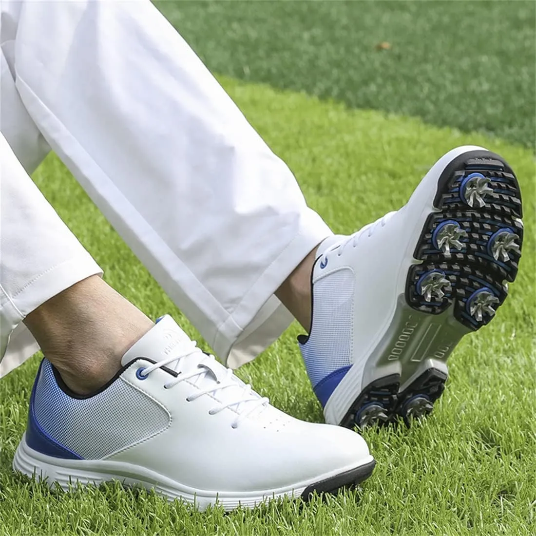 VEACAM Golf Shoes for Men, 7 Spikes Golf Sneakers Walking Footwears Outdoor Waterproof Golf Training Shoe
