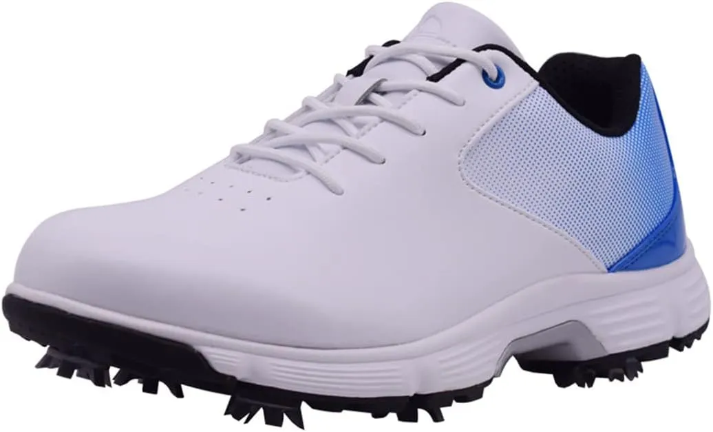 VEACAM Golf Shoes for Men, 7 Spikes Golf Sneakers Walking Footwears Outdoor Waterproof Golf Training Shoe