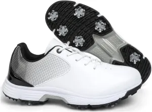 VEACAM Golf Shoes for Men, 7 Spikes Golf Sneakers Walking Footwears Outdoor Waterproof Golf Training Shoe