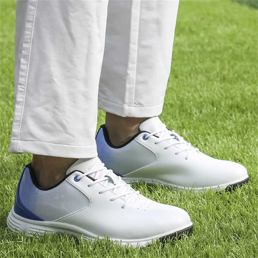 VEACAM Golf Shoes for Men, 7 Spikes Golf Sneakers Walking Footwears Outdoor Waterproof Golf Training Shoe