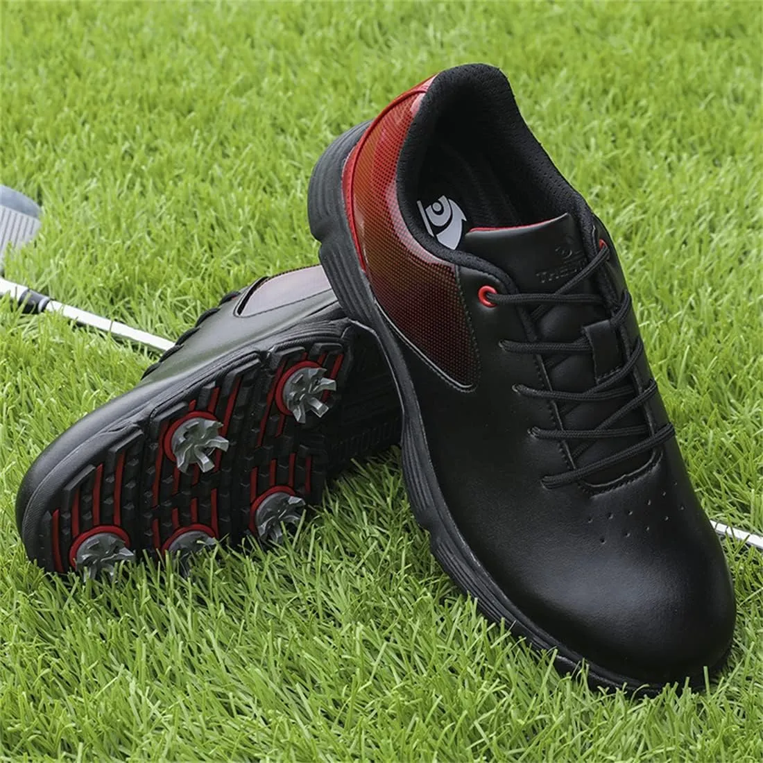 VEACAM Golf Shoes for Men, 7 Spikes Golf Sneakers Walking Footwears Outdoor Waterproof Golf Training Shoe
