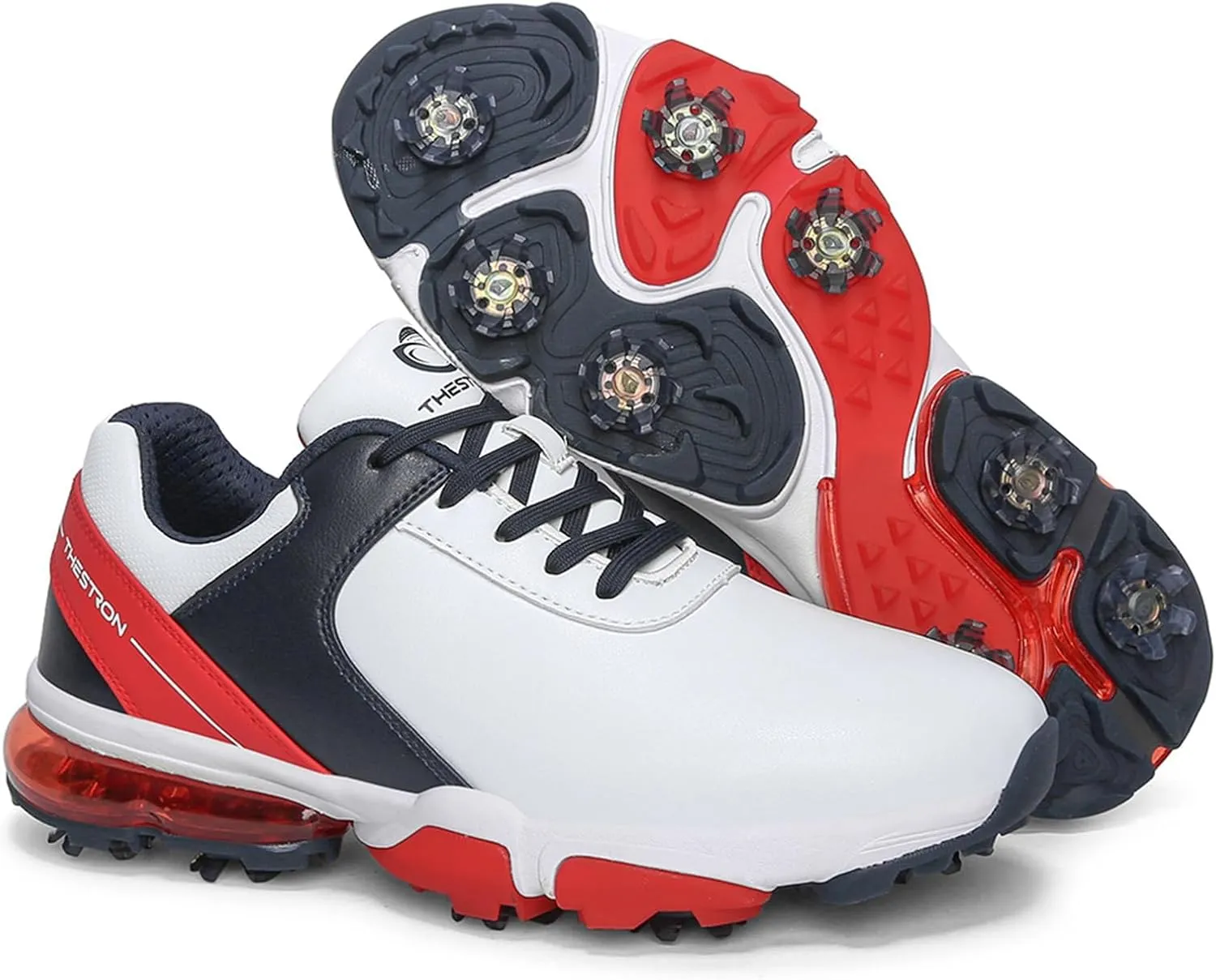 Waterproof Golf Shoes Men Leather Spikes Golfers Training Sneakers Anti Slip Walking Footwears Golf Athletic Fitness Trainers