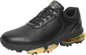 Waterproof Golf Shoes Men Leather Spikes Golfers Training Sneakers Anti Slip Walking Footwears Golf Athletic Fitness Trainers