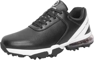Waterproof Golf Shoes Men Leather Spikes Golfers Training Sneakers Anti Slip Walking Footwears Golf Athletic Fitness Trainers