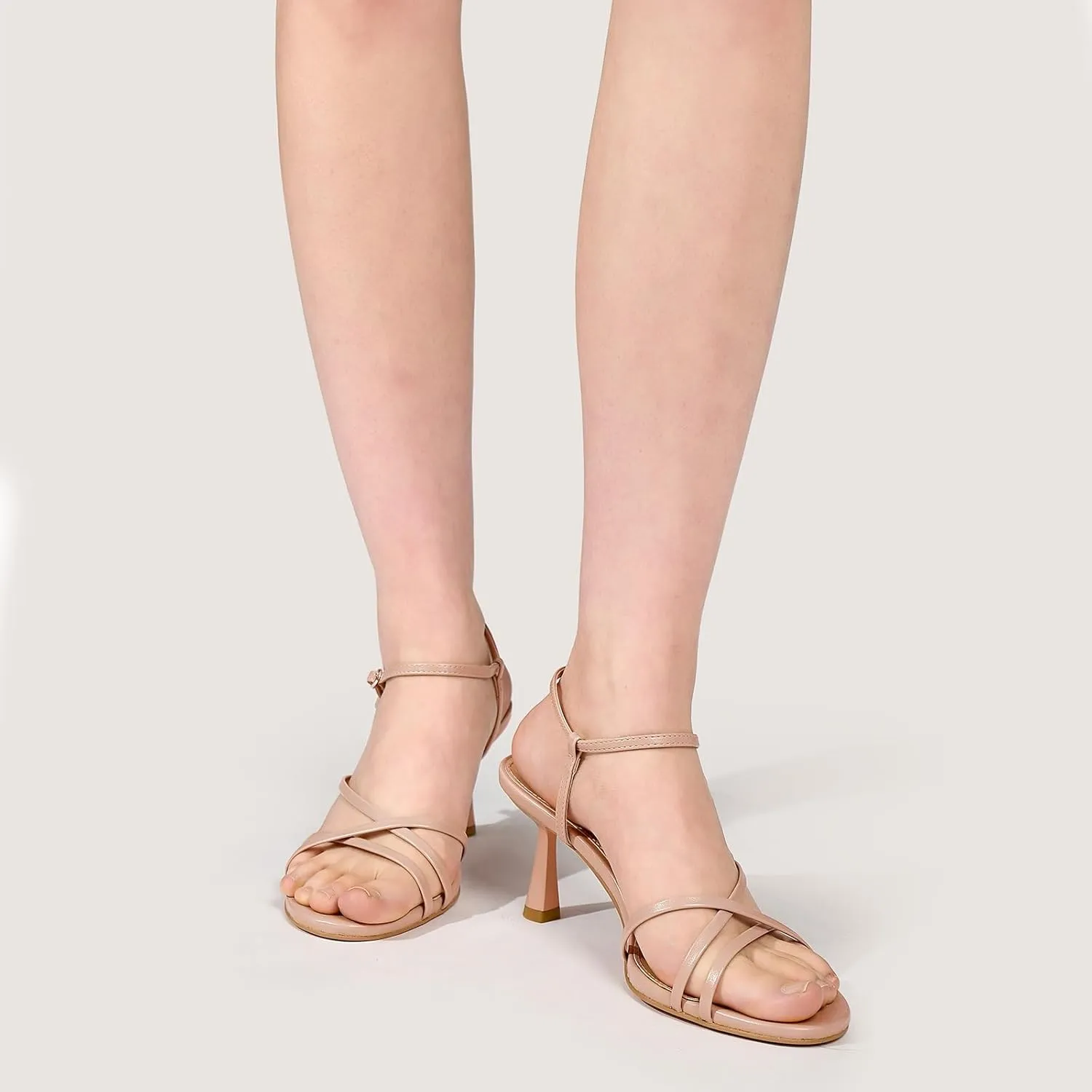 wetkiss Strappy Kitten Heels For Women Low Heel Comfy Sandals Adjustable Ankle Strap Round Open Toe For Homecoming Party Dress Wedding Gold Black White Red Silver Available