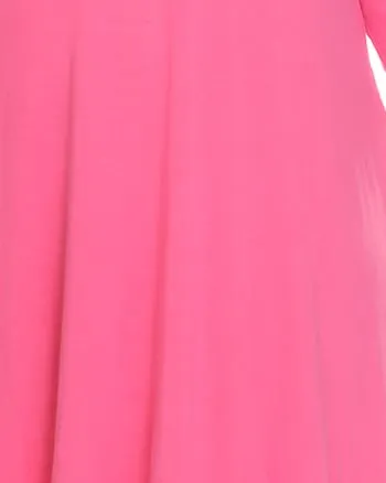 White Mark Women's  Criss Cross Neckline Swing Midi Dress | Fuchsia